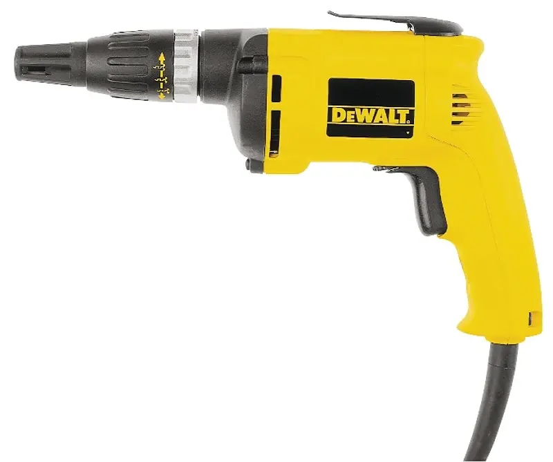 DEWALT DW255 Drywall Screwgun, 6 , 1/4 Chuck, 5300 rpm Speed, 8 ft L Cord