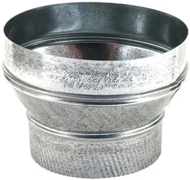 4X6 Galvanized Reducer Small End Crimp HVAC Ductwork Gray Metal