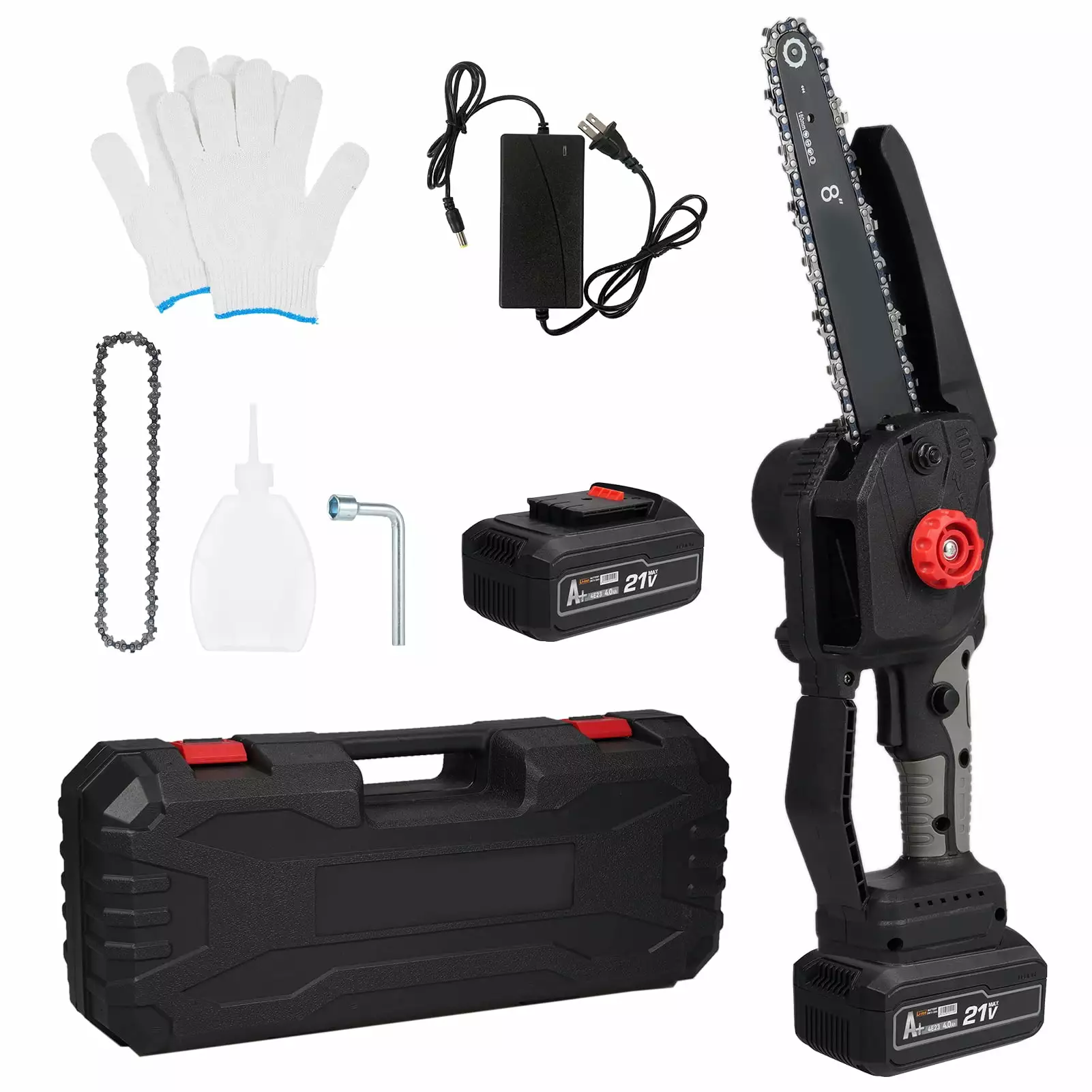 Bisofice Electric chain saw.Battery Chainsaw 8-inchChainsaw Battery Powered 8-inchChainsaw WithWood Battery Powered 398tvC...