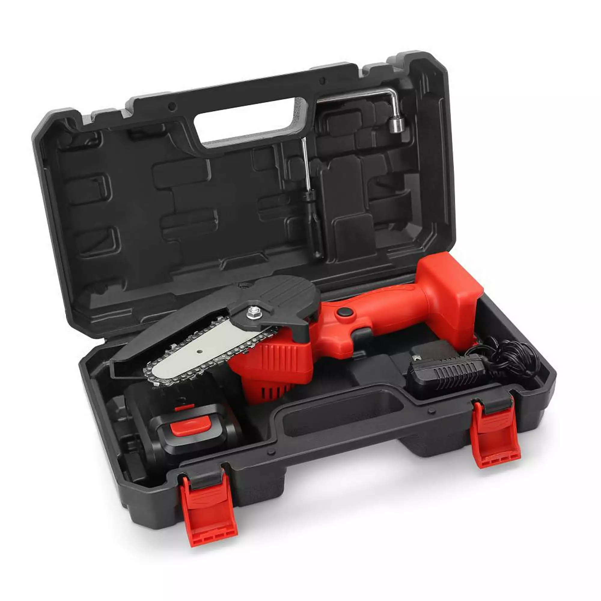 AS SEEN ON TV - Mini Chainsaw Cordless. 6 Inch Travel-friendly Electric Chainsaw. One-Hand Handheld Small Chain Saw Cuttin...