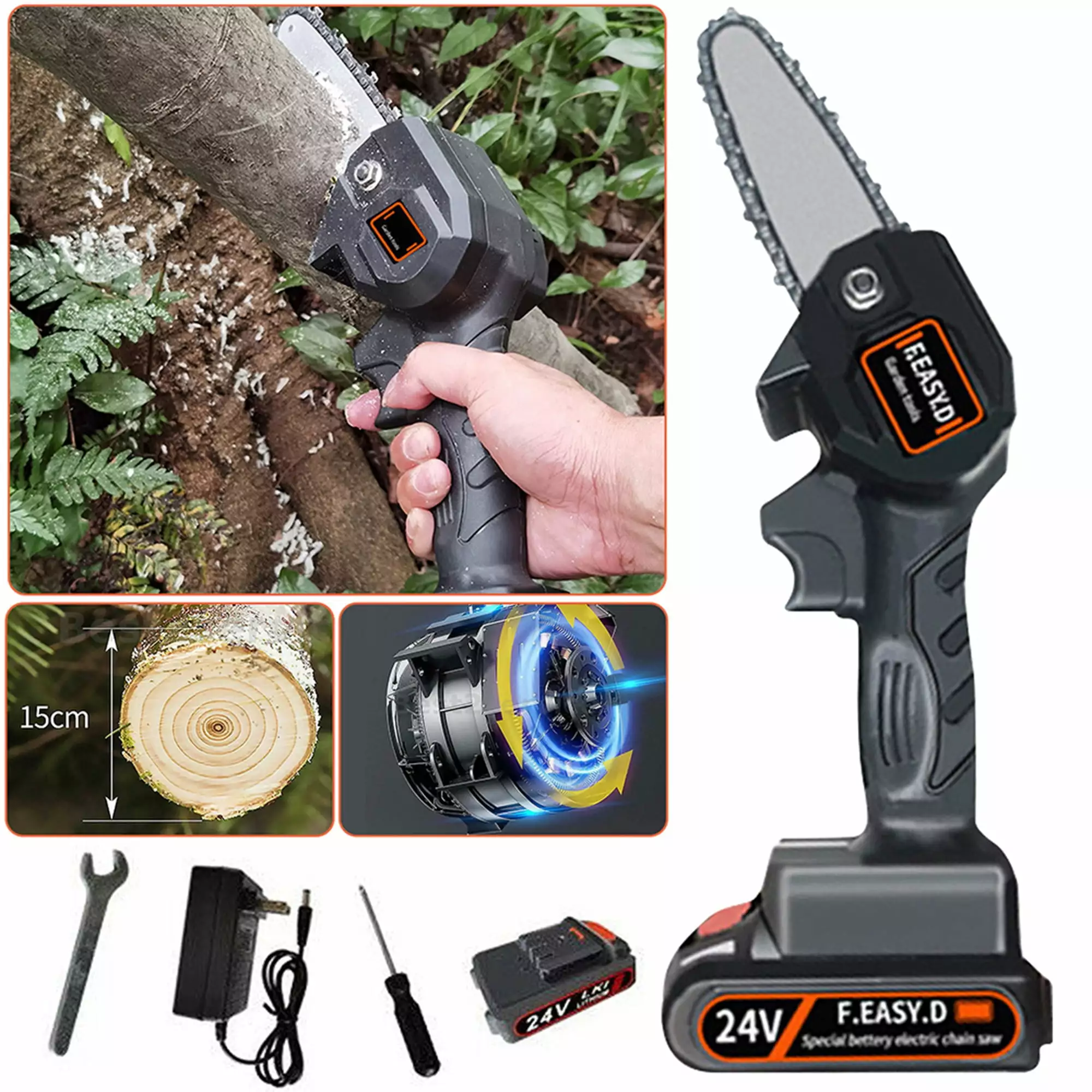 Electric Chain Pruning Saw Tree Trimming and Branch Pruning Wood Cutting NK DECORATION
