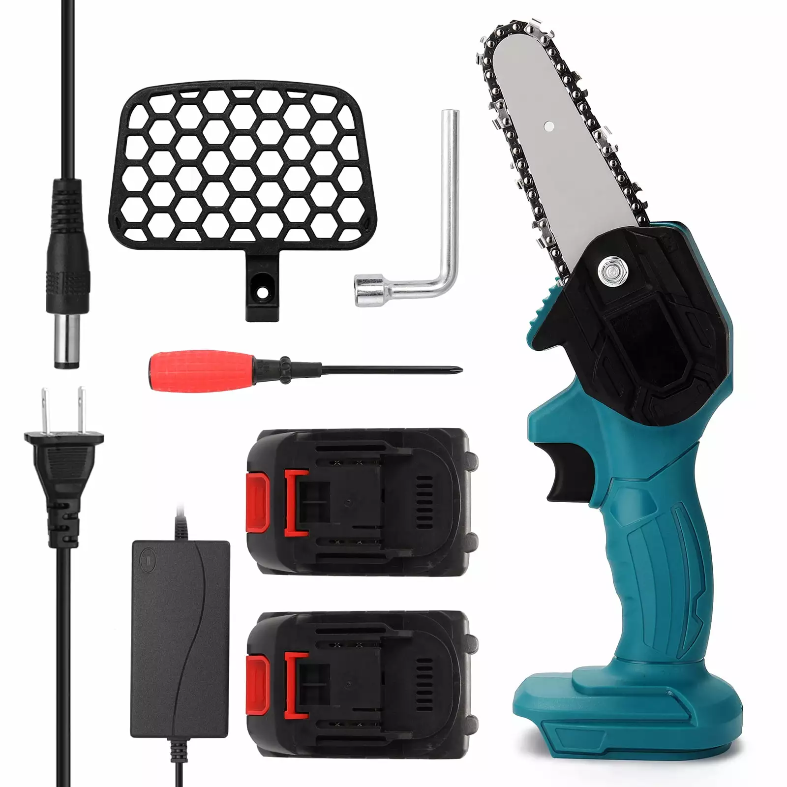 Suzicca 21V Lithium Battery(Two) Travel-friendly Electric Pruning Saw Rechargeable Small Electric Saws Woodworking One-han...