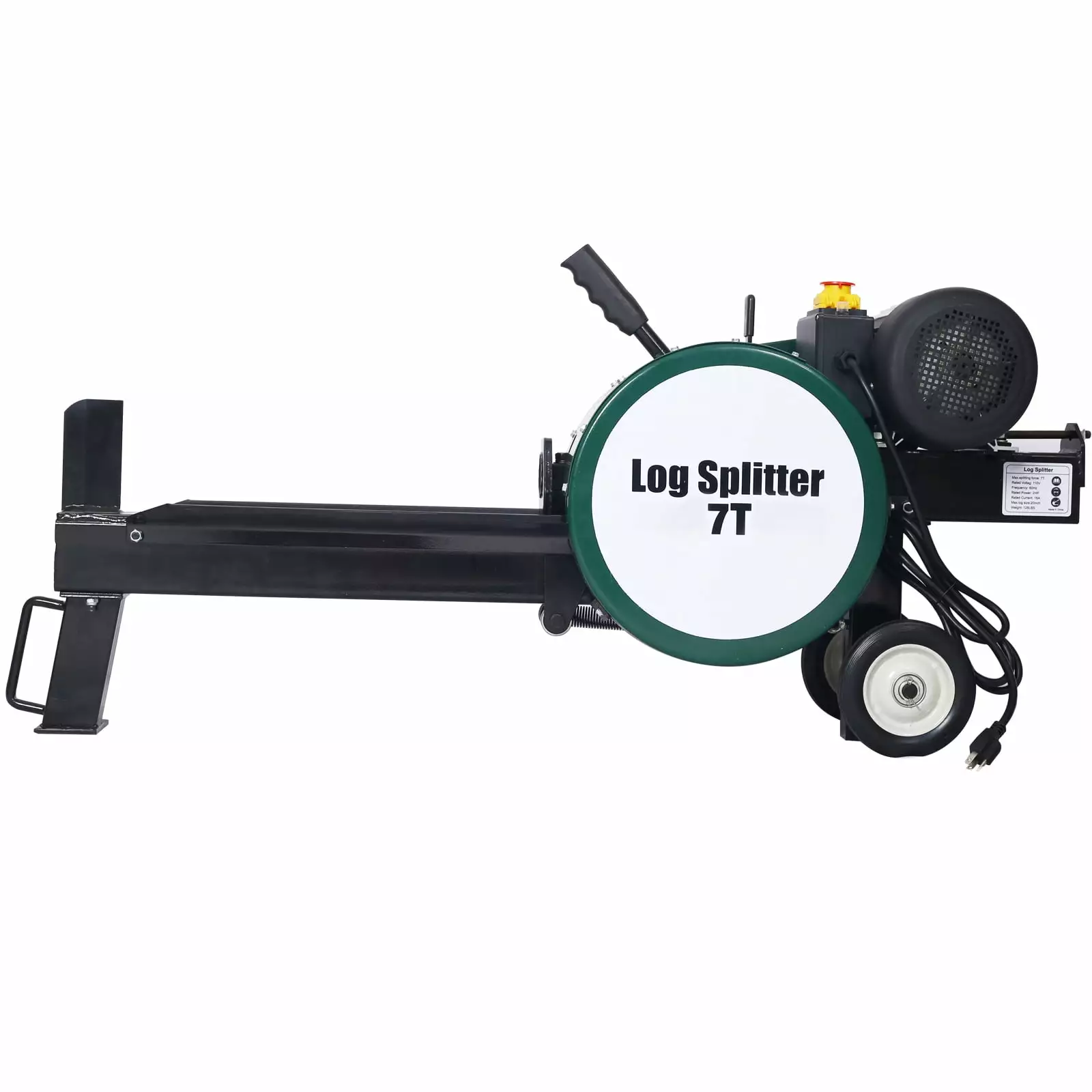 Hypeshops 22 Double Flywheel Electric Log Splitter Travel-friendly 7 Ton Productive Wood Splitting