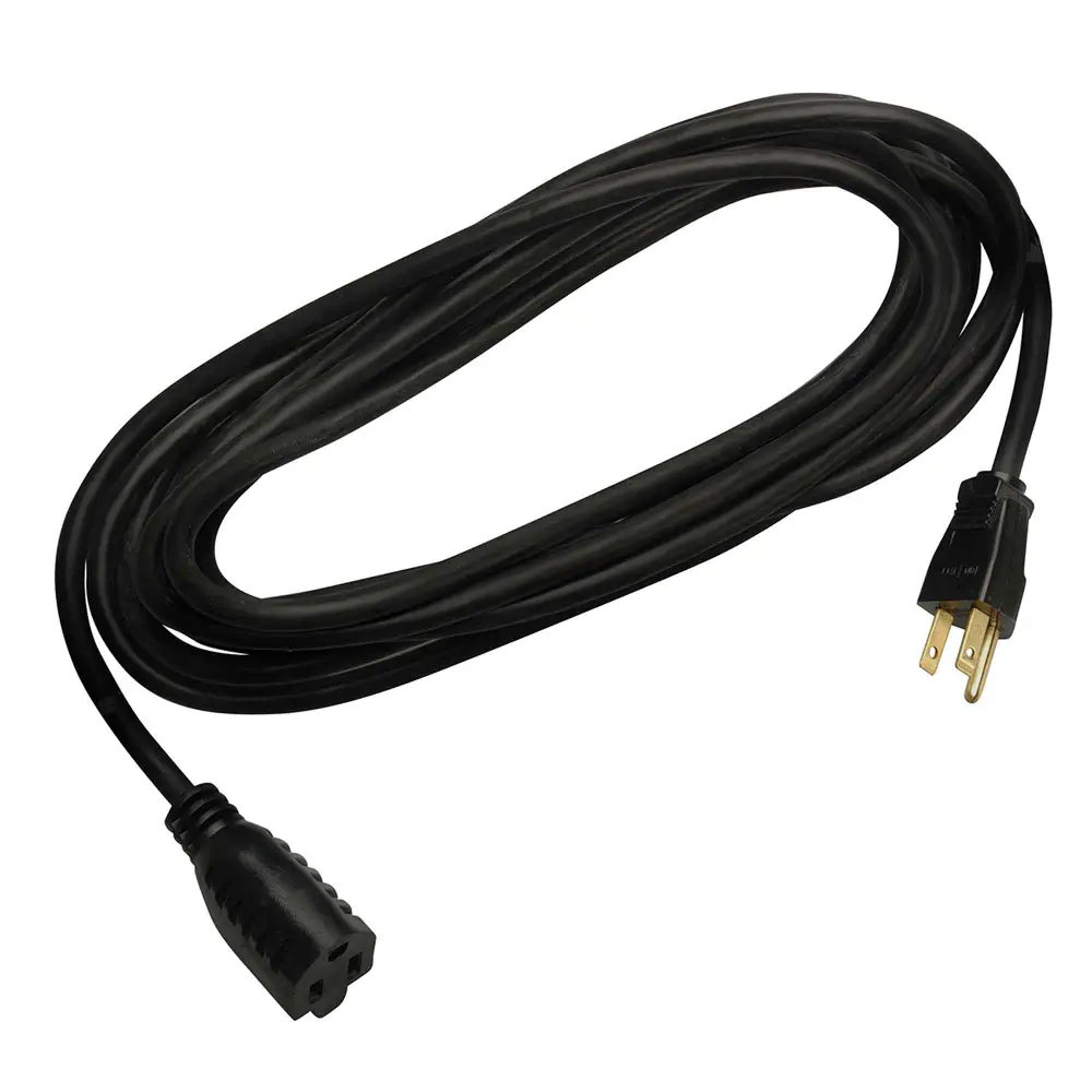 16/3 SJTW Extension Cord 15' 1 Outlet, Jet-black