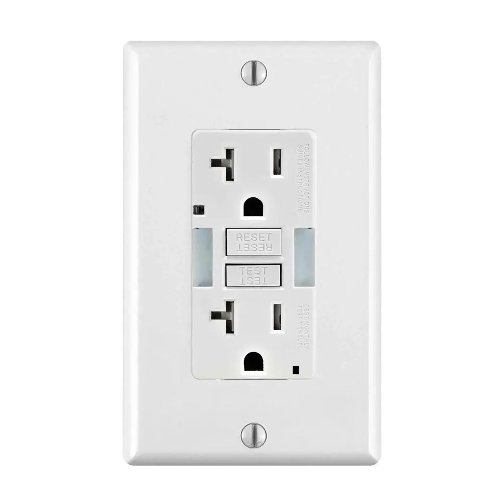 Tamper-Resistant GFCI Outlet 20 / 125 V LED Guide Portable, White