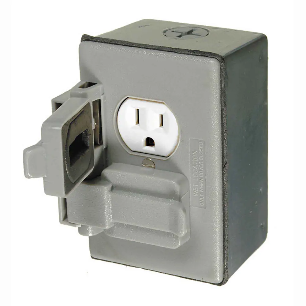Weatherproof Duplex Receptacle Outlet Kit 15 / 125 V, Grey