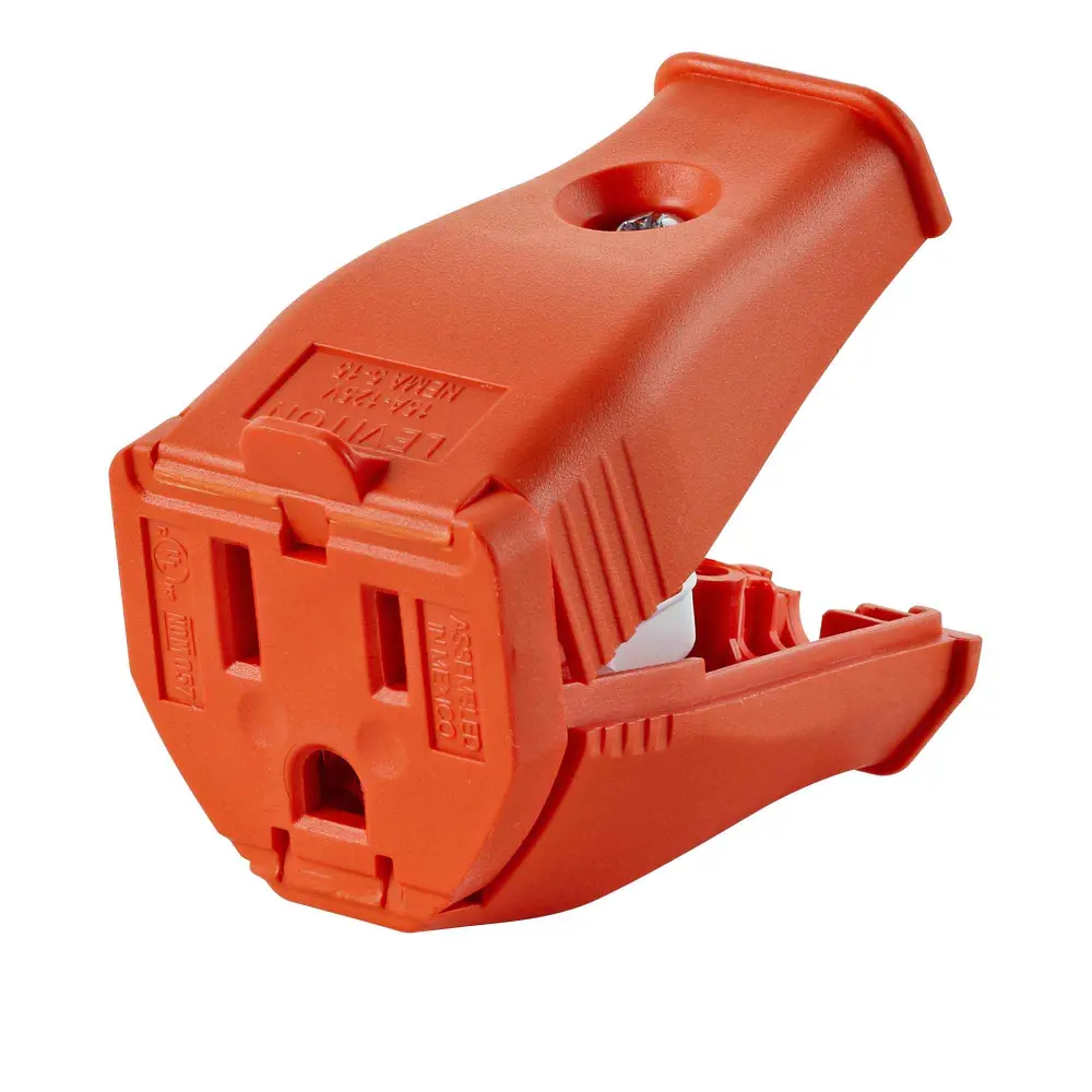 Grounding Plug 2-Pole and 3-Wire Apricot, 15 / 125 V