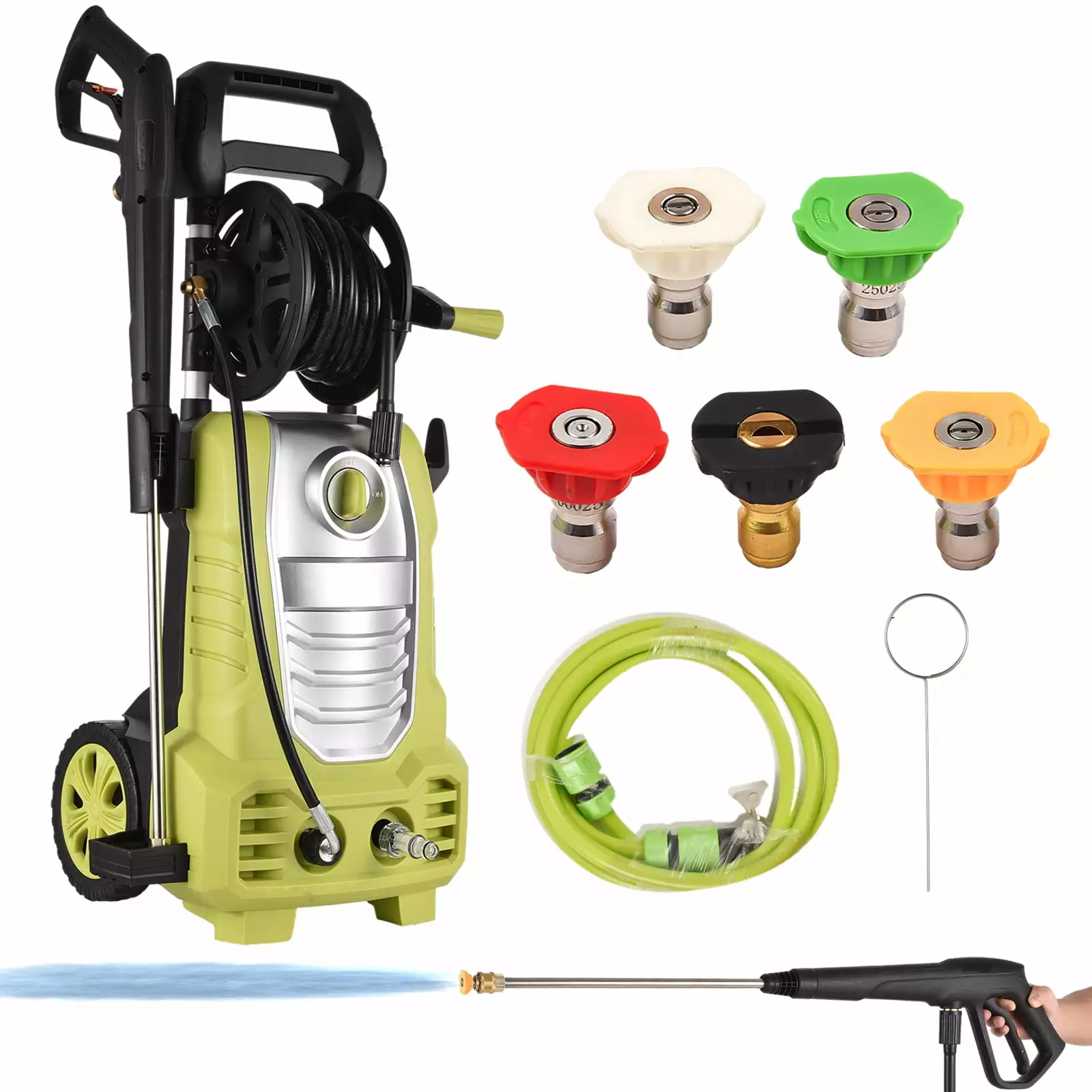 Cleaning machine.Pressure Car Pressure 5 Nozzles / 5 / 33ft / Pressure Pressure 5 Nozzles 2393 Max. Psi Pressure 2000w 239...