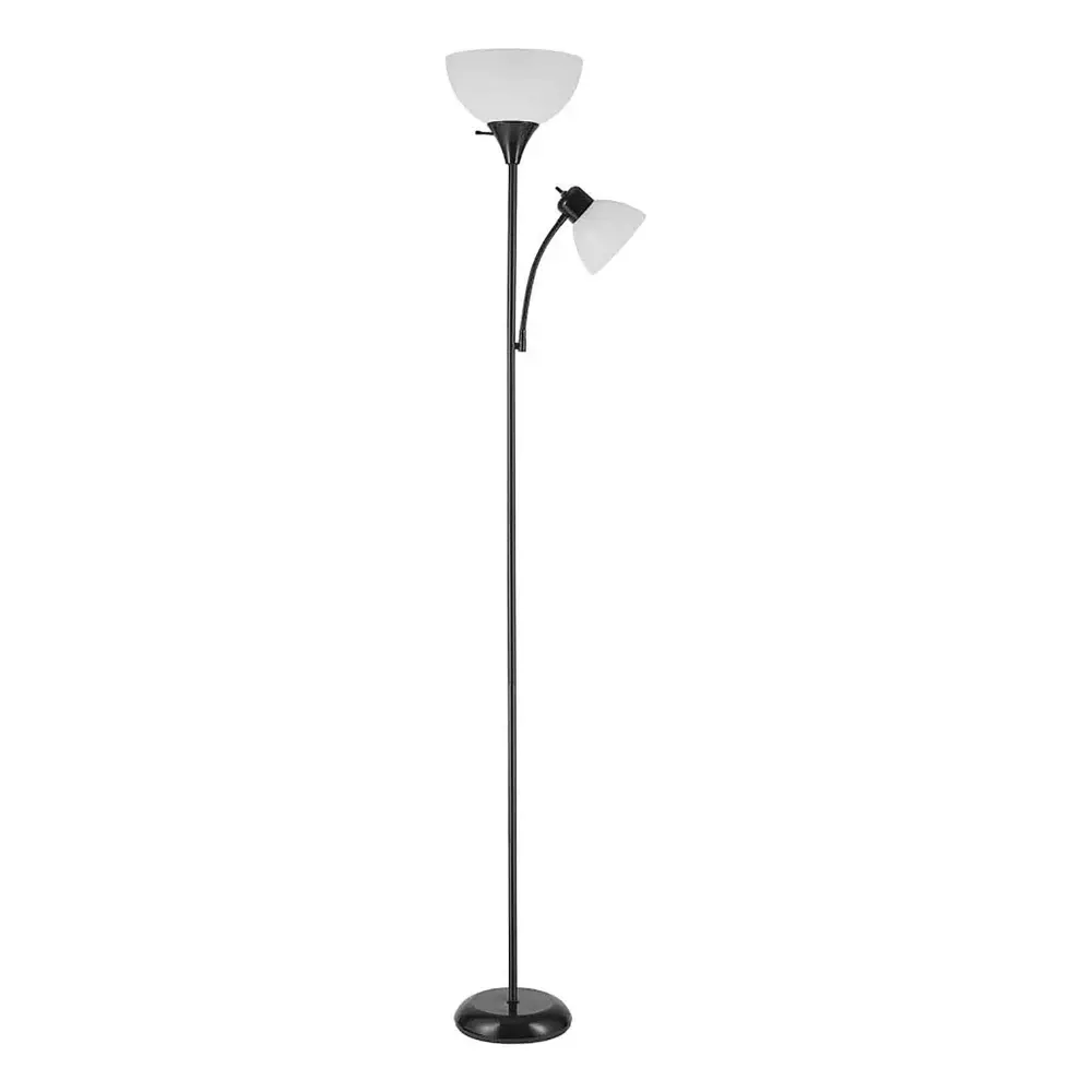 Delilah Metal Torchiere Floor Lamp Soft-touch Black, 72"
