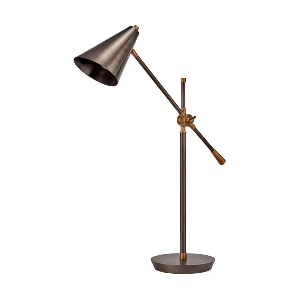 Emiliano Adjustable Floor Lamp - Antique Bronze & Brass