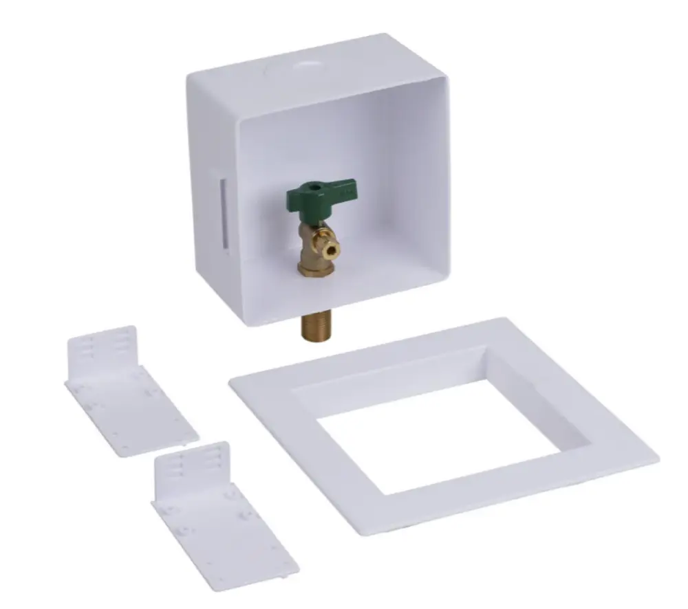 39156 OATEY Square, 1/4 Turn, Copper, Low Lead, Ice Maker Outlet Box - Basic Pack
