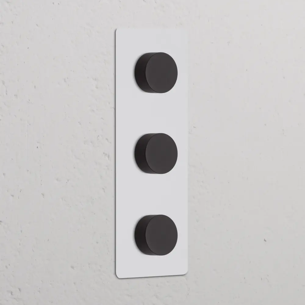 Kew Tripartite 3x Vertical Multiway Dimmer Switch - Paintable Bronze
