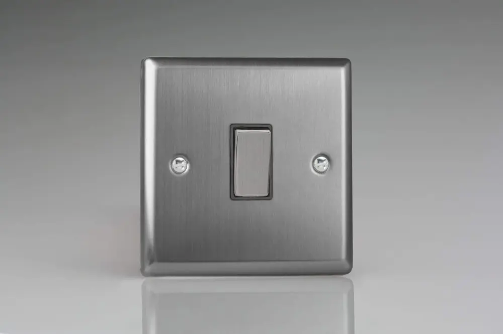 Smart Home Varilight XT20D Classic Brushed Stainless 1-Gang 20A Double Pole Switch