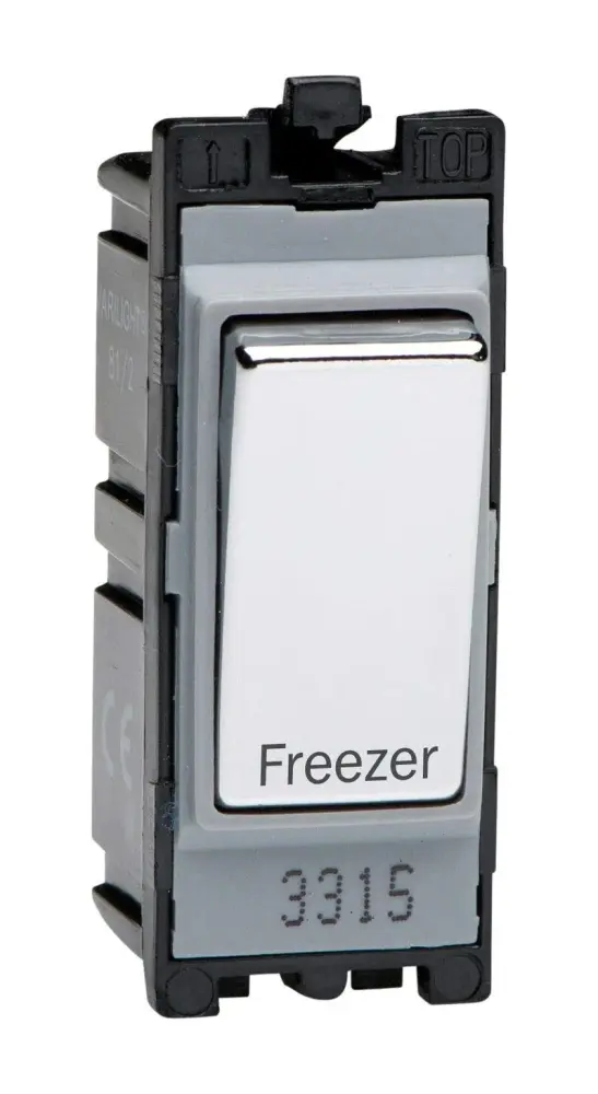 Toggle Varilight Etched 20A 1-Way Double Pole Switch 'Freezer' PowerGrid Chrome G201DC.FZ