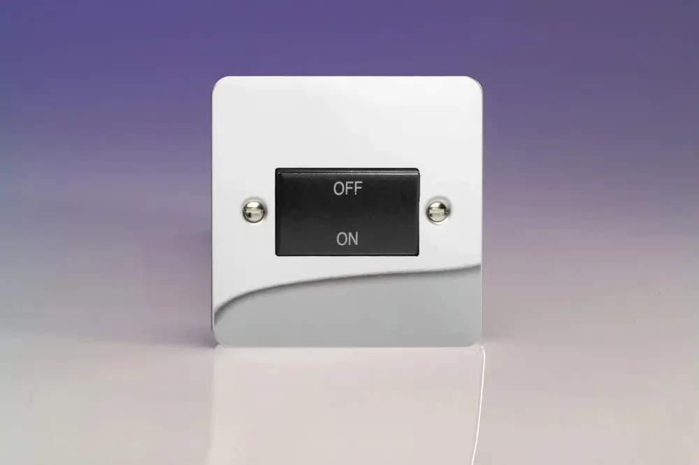 Varilight 10A Fan Isolating Switch (3 Pole) Shiny Chrome XFCFIB Compatible Google Home