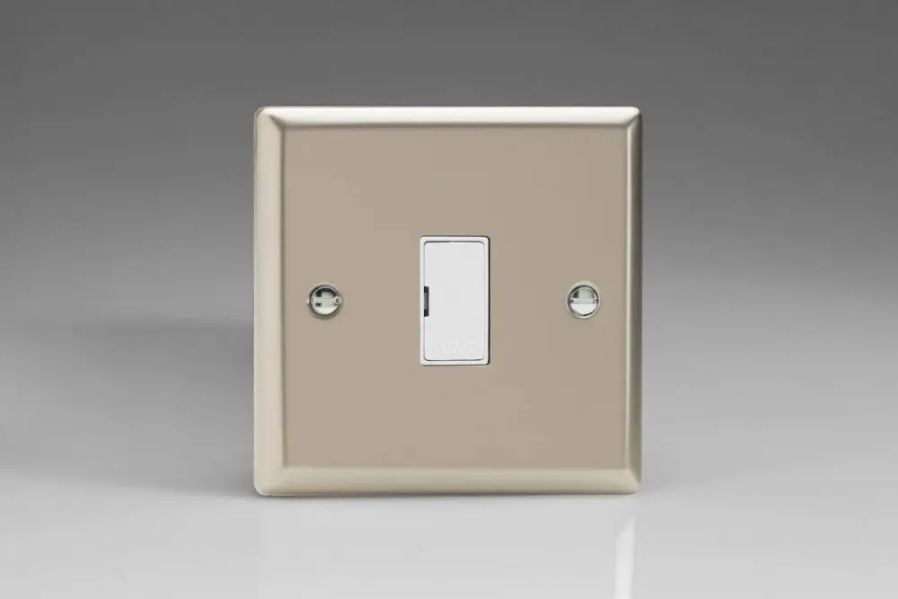 Varilight 13A Unswitched Fused Spur Satin Shiny metal XN6UW - 600W Incandescent