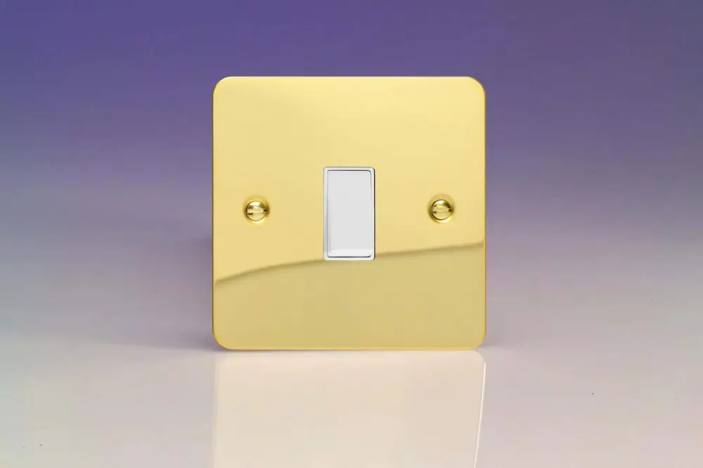 Varilight 1-Gang 10A Retractive Switch Shiny Brass XFVBPW