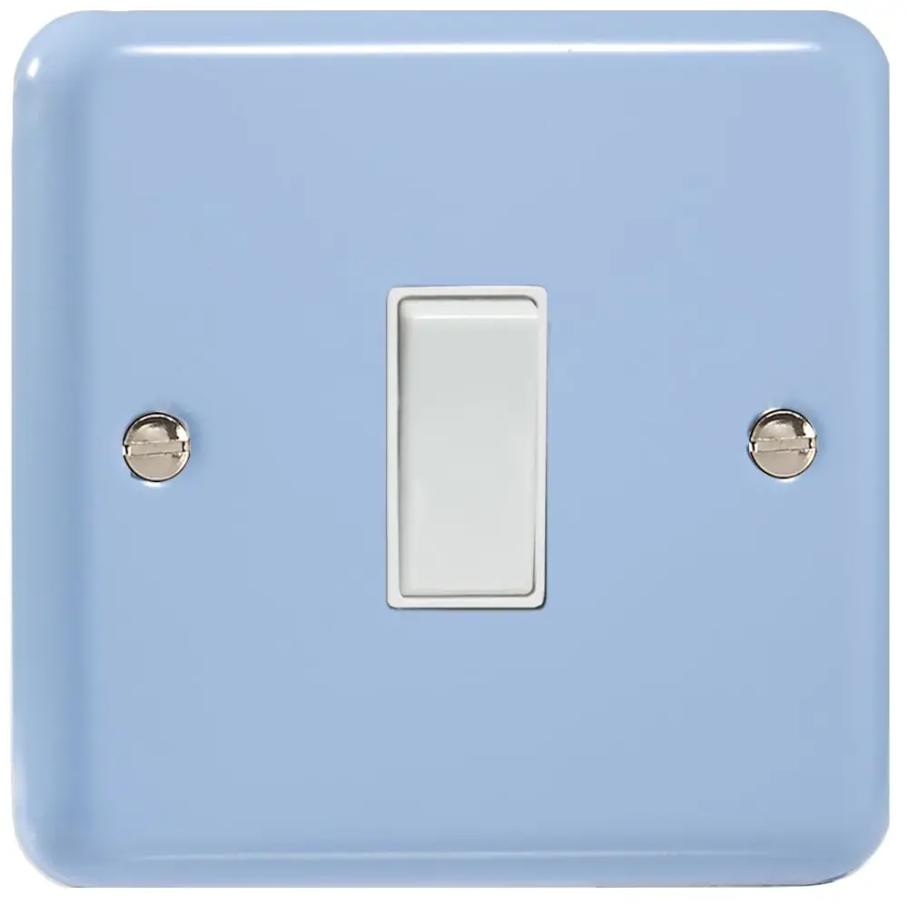 Varilight 1-Gang sole, 1 or 2 Way 10 Amp Switch, Classic Lily Duck Egg Blue XY1W.DB Ivory