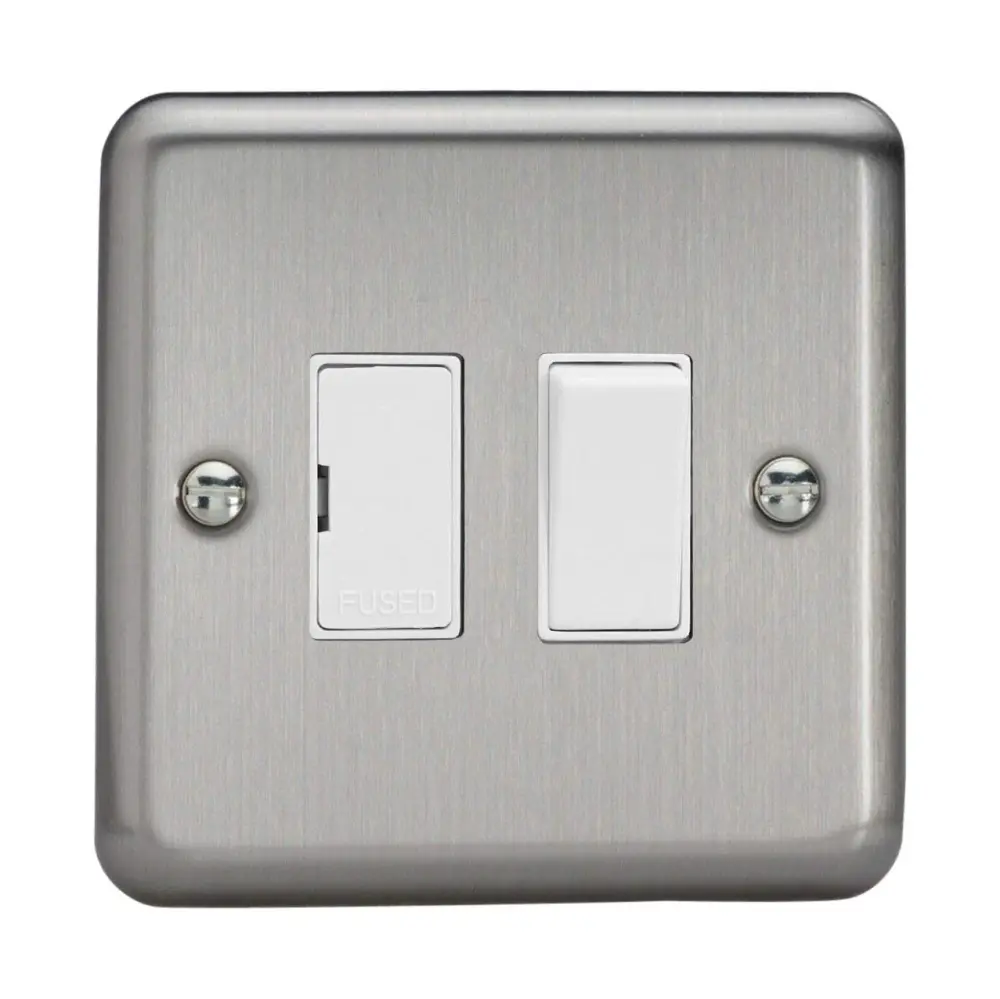Varilight Classic Matt Chrome 13A Switched Fused Spur Pearl 13A Switched Fused Spur