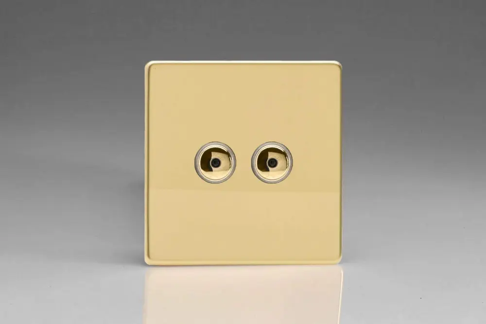 Varilight IJDVI102S Screwless Polished Warm alloy 2-Gang 1-Way Remote/Touch Master LED Dimmer 0-100W