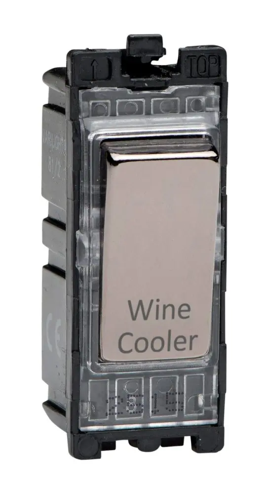Varilight Iridium Black Powergrid Etched 20 Amp 1-Way Double Pole Switch 'Wine Cooler'