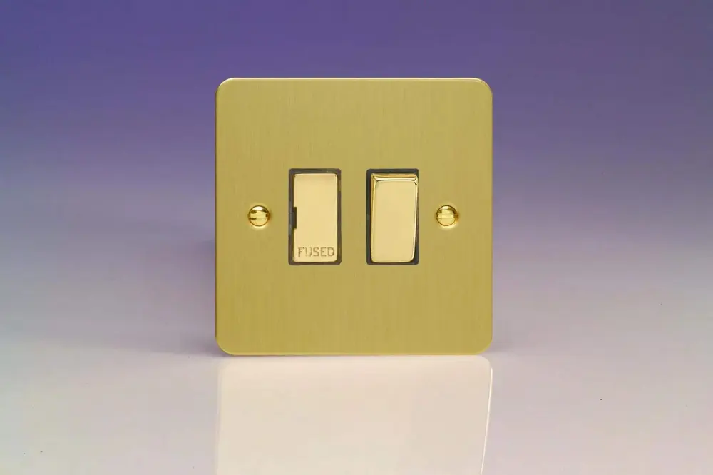 Varilight Ultraflat Brushed Warm alloy Switch 13 Amp XFB6D