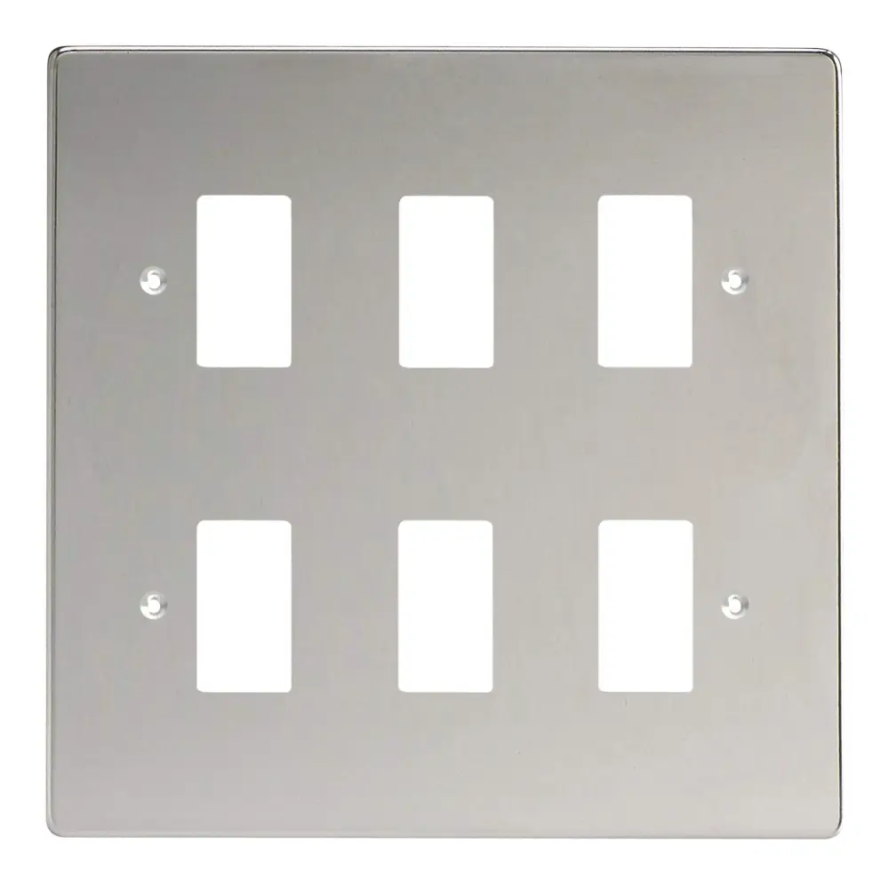Varilight XDCPG6-P Power Grid 6 Grid Spaces Glossy Chrome | Dimmable LED Compatible