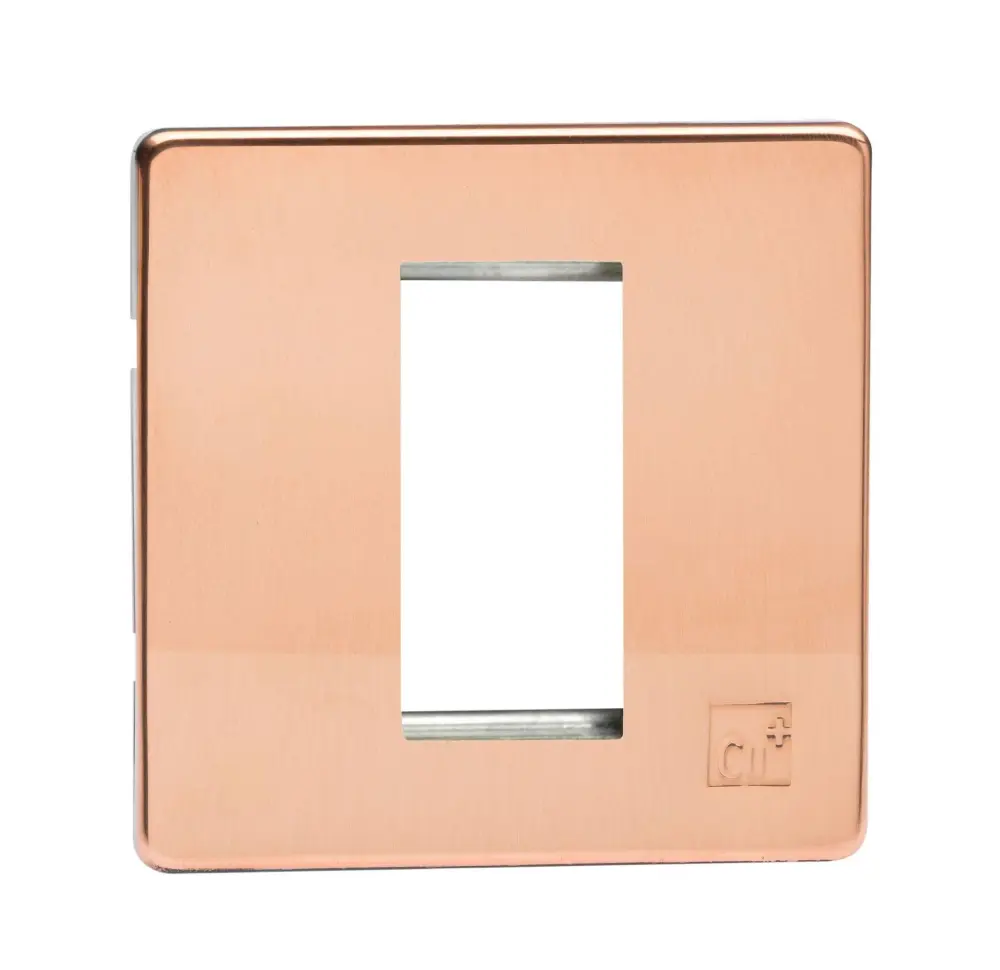 Varilight XDYG1S.AC Screwless Antimicrobial Red metal DataGrid Plate (1 Grid Space)