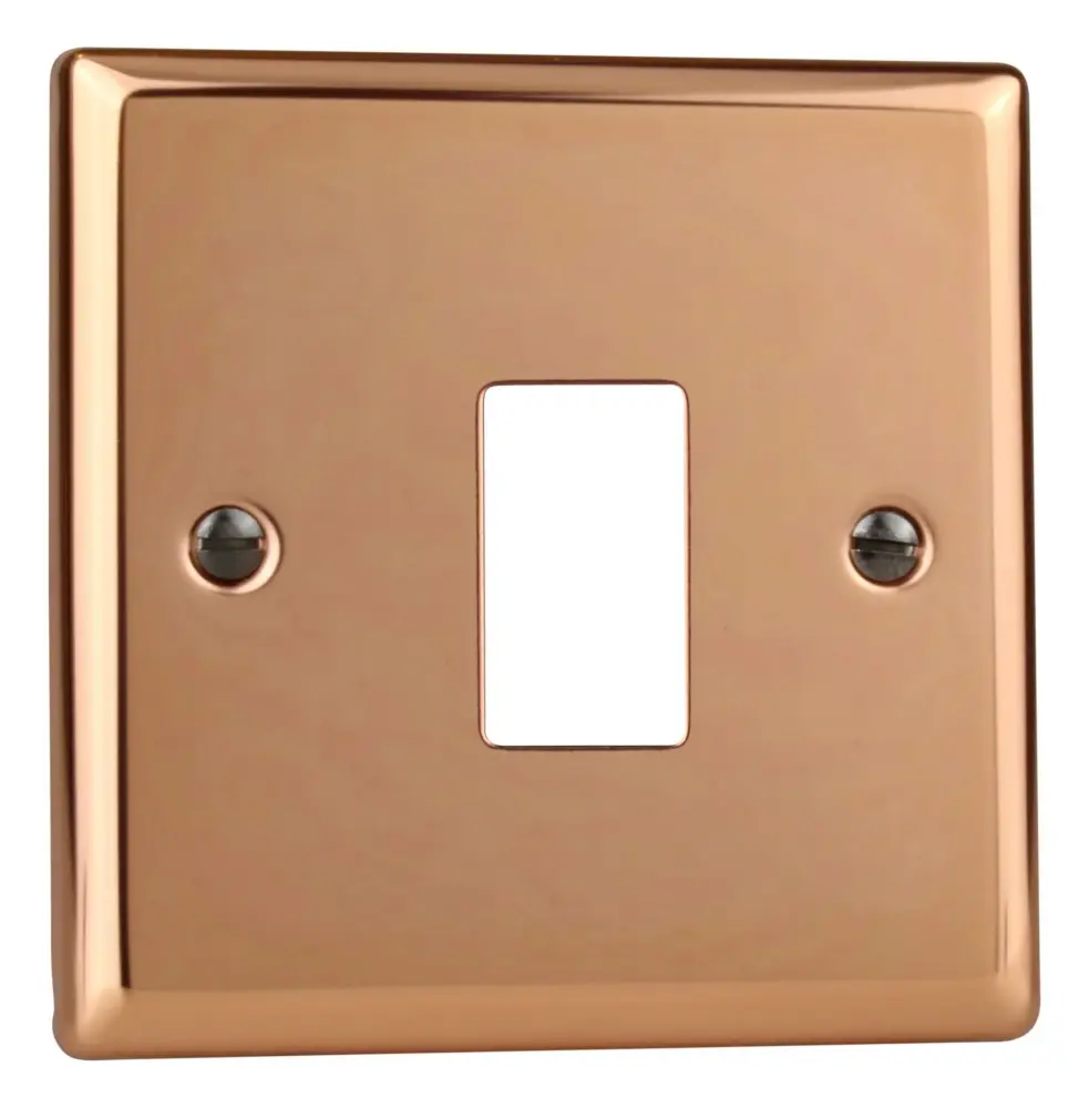 Varilight 1-Gang PowerGrid Plate Including Yoke one-only Plate) Polished Copper