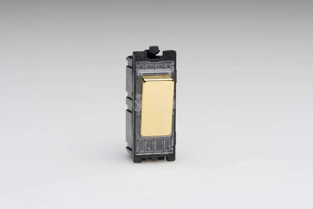 Varilight G100PV PowerGrid Module Brass 10A Multi-Way Push Retractive Buoyant Switch