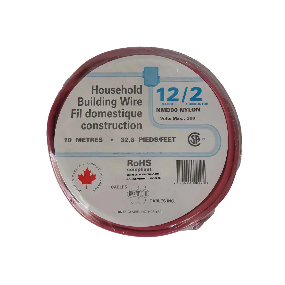 NMD90 12/2 Household Building Wire Ruby, 10 m