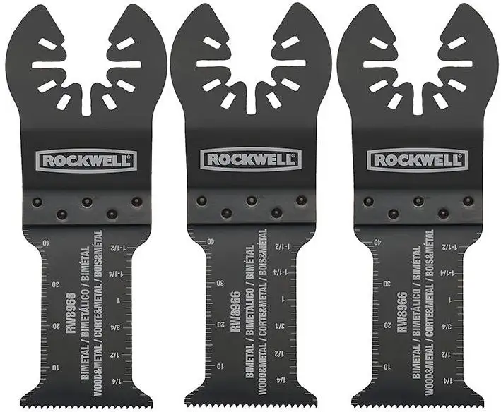 Rockwell RW8966.3 Extended Life Bi-Metal Universal End Cut Blade 1-1/8 Inch 3-Pack
