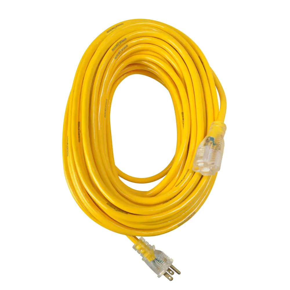 12/3 SJTW Extension Cord 30 m, 1 Outlet, Canary