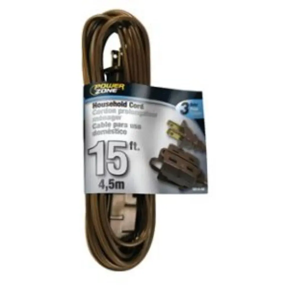 16/2, 12' EXTENSION CORD, 3 OUTLET- COCOA - 10ft Extension