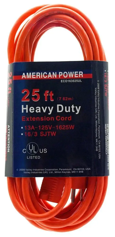 25' Heavy Duty 16/3 Extension Cord