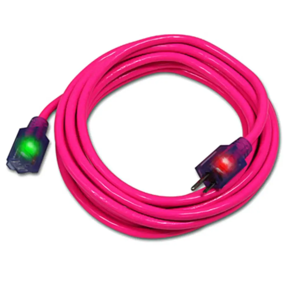 Pro Glo D17335050 Pink Extension Cord 50 Feet Heavy Duty Outdoor Power Cord