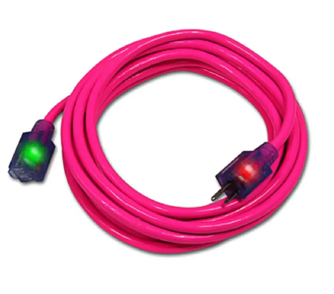 Pro Glo D17445050 Pink Extension Cord 50 Feet Heavy Duty Outdoor Power Cord