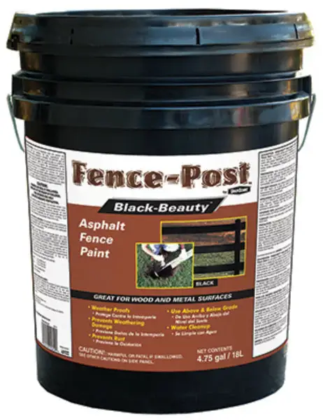 Gardner 9005-GA Fence Post Black Beauty Asphalt Fence Paint 5 Gallon