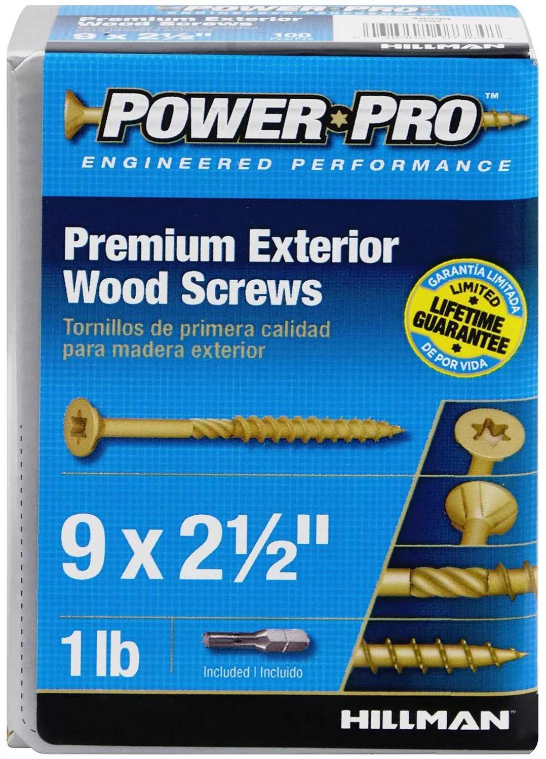 Hillman 48599 Power Pro Exterior All Purpose Screw 9 x 2-1/2 Inch