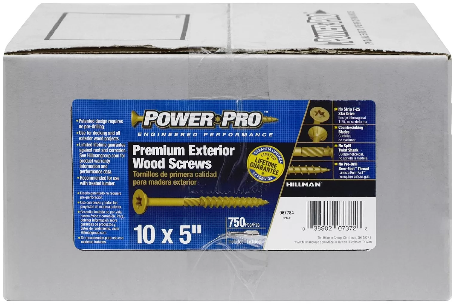 Hillman 967784 Power Pro Exterior All Purpose Screw 10 x 5 Inch