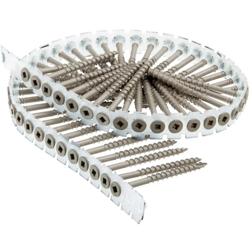 Senco Duraspin No. 8 X 2-1/2 Inch L Square Flat Head Coarse Exterior Screws Outdoor Use