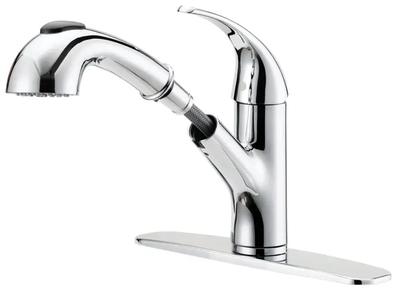 Boston Harbor FP4A4079CP Kitchen Faucet, 1.8 gpm, 1-Handle, 1, 3-Faucet Hole, Metal/Plastic, Chromium Plated