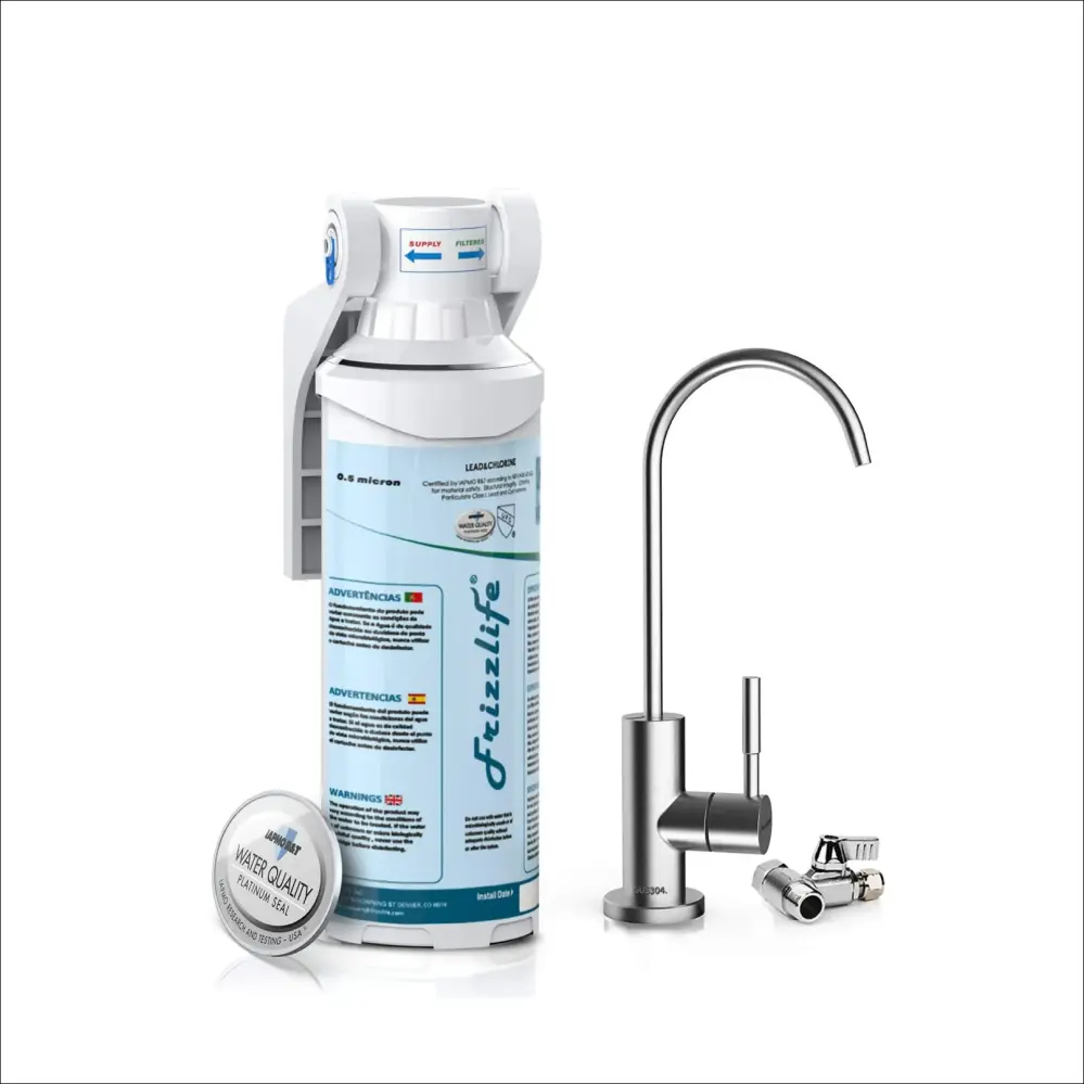 High-Capacity Brine Frizzlife MP99 Under Sink Water Filter Drinking Faucet