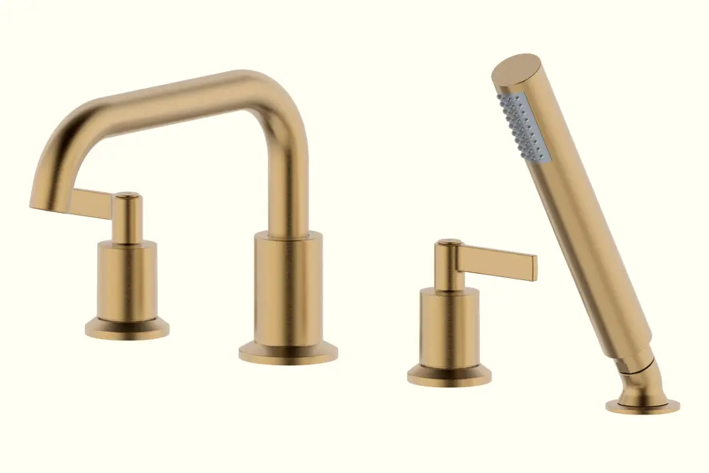 Concorde Roman Tub Filler Faucet Hand Shower Golden