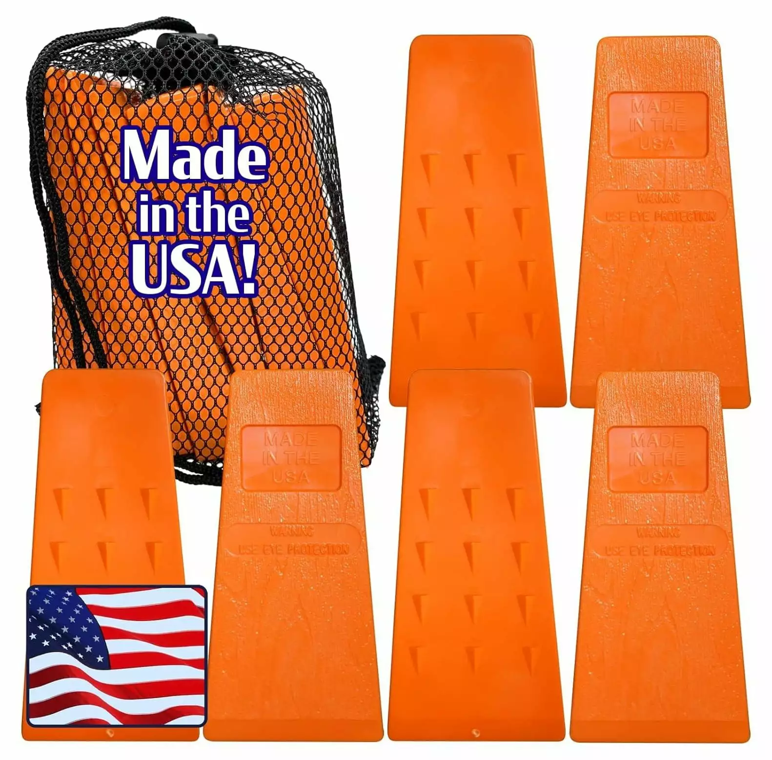 CintBllTer - Made USA! - 5.5 Orange Spiked Tree Wedges Tree Cutting Falling. Bucking. Felling Wedges Chainsaw Loggers Supp...