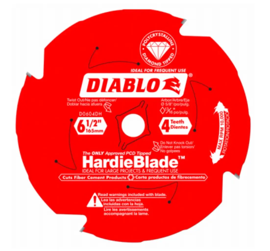 Diablo D0604DHA 6-1/2 Inch X 4 Tooth Fiber Cement Hardieblade