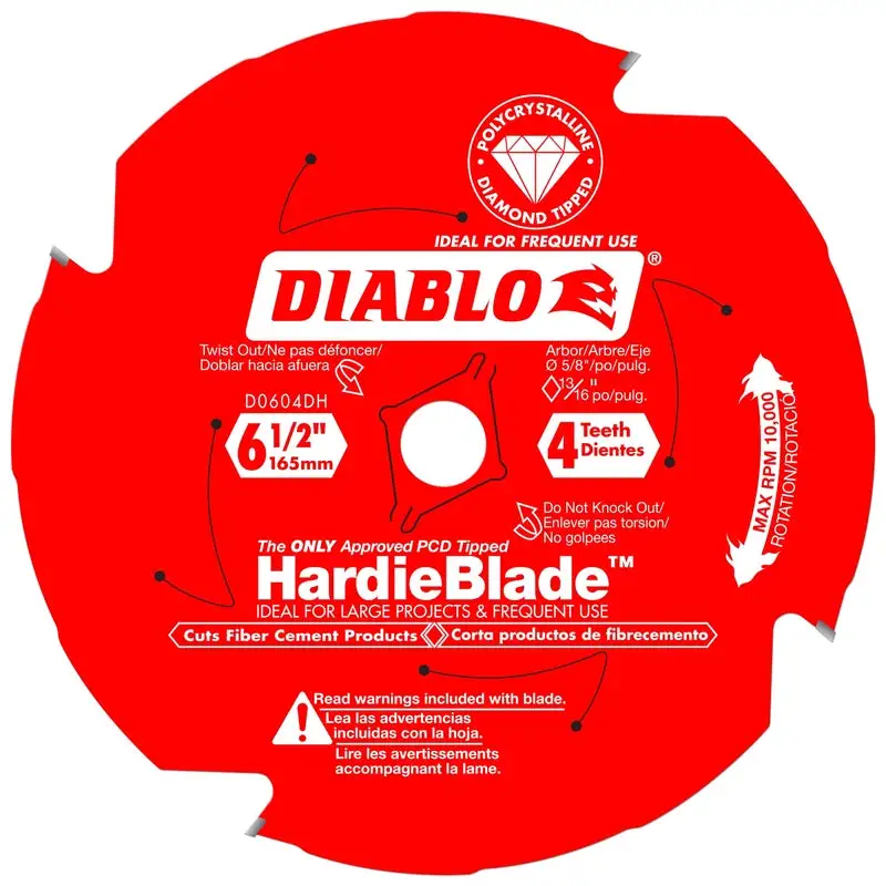 Diablo HardieBlade 6-1/2 Fiber Cement Blade 4 Teeth Circular Saw Blade 1 Pack