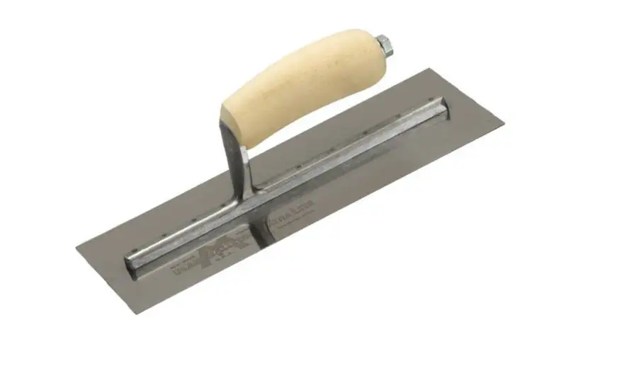 Marshalltown MXS56D Curved Handle Finish Trowel 12x3 Inch Detailed Concrete Work