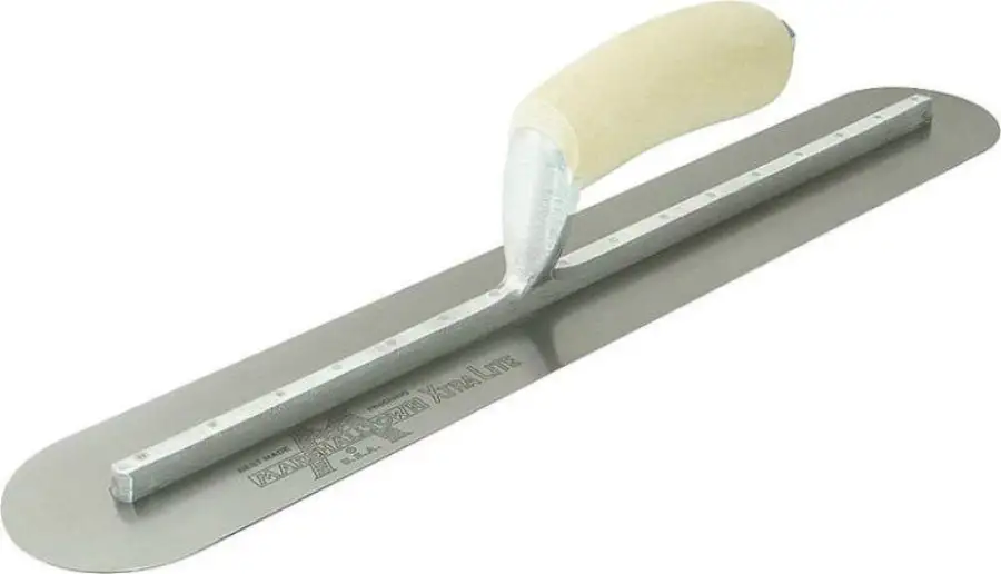 Marshalltown MXS57D Curved Handle Finish Trowel 14x3 Inch Precise Concrete Finishing