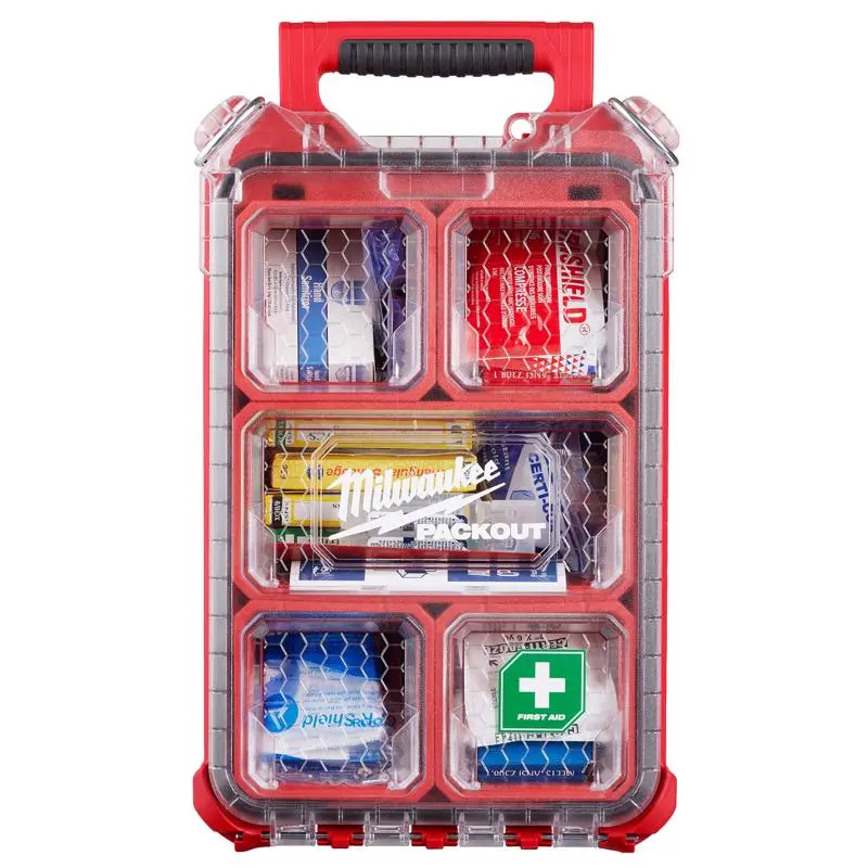 Milwaukee PACKOUT 79 Piece First Aid Kit Compact and Portable Jobsite Safety